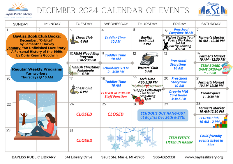 Bayliss Public Library calendar of events