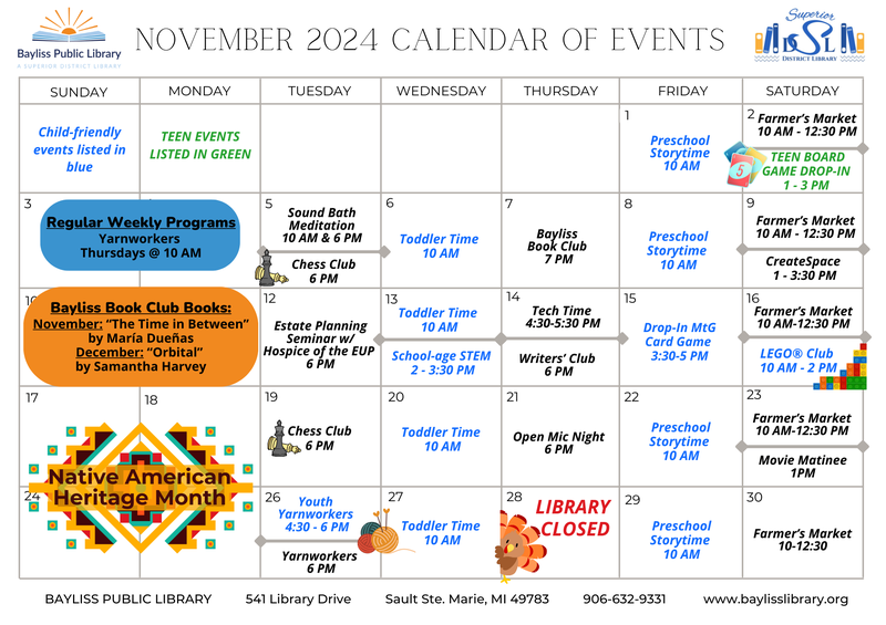 Bayliss Events Calendar