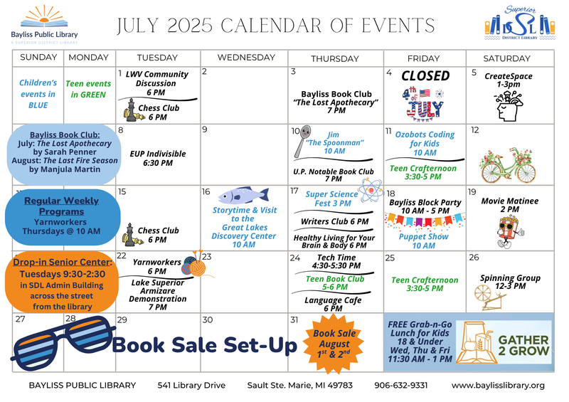 Bayliss Public Library Calendar
