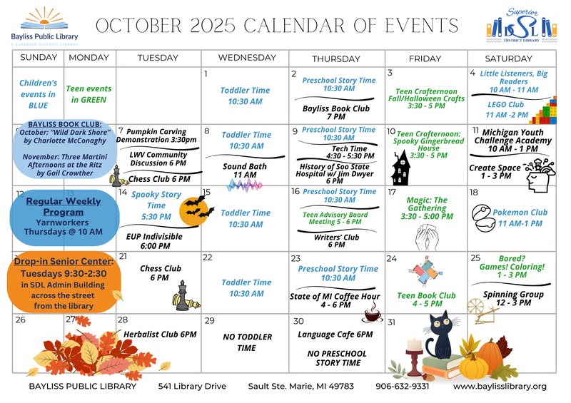 Bayliss Public Library Calendar