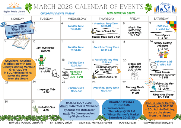 Calendar of events